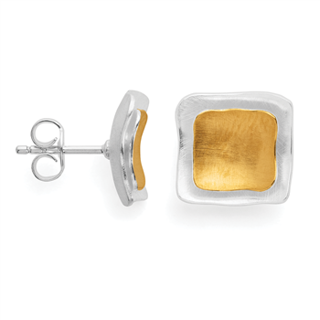 925/- øreringe, delvis fg., børstet, från Bastian Inverun