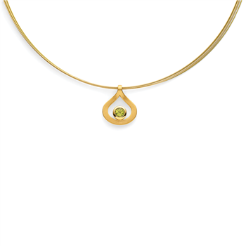 925/- vedhæng, fg., mat, peridot 0,52ct, från Bastian Inverun