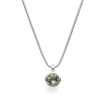 925/vedhæng,rh.-pl.,mat/pol.,amethyst grøn 3,1ct, från Bastian Inverun