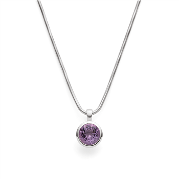 925/- vedhæng, mat/blank, amethyst 3,1ct, från Bastian Inverun