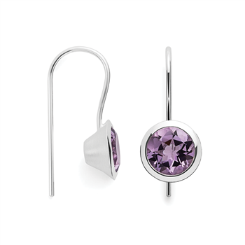 925/-øreringe,rhd, pol., amethyst 3,3ct, från Bastian Inverun