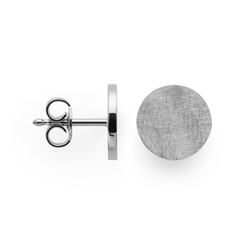 925/- øreringe, børstet/blank, 8mm, från Bastian Inverun
