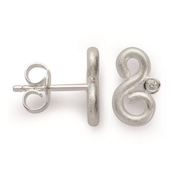 925/- Ørestikker, mat, Dia. 0,01ct W-SI, från Bastian Inverun