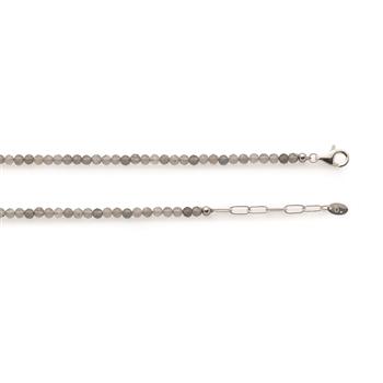 Kæde Labradorith, 925/- karabinlås, 42 + 3cm, 3mm, från Bastian Inverun
