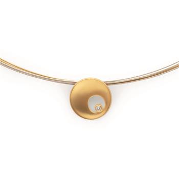 925/- Vedhæng, forgyldt, mat, Dia. 0,02ct W-SI, från Bastian Inverun