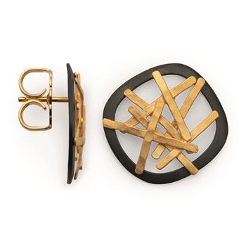 925/- Ørestikker, delvis fg, sort rh, mat, från Bastian Inverun