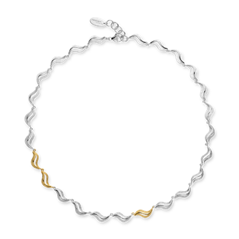 925/-halskæde, forgyldt, rh, mat/pol, 45+3 cm, från Bastian Inverun