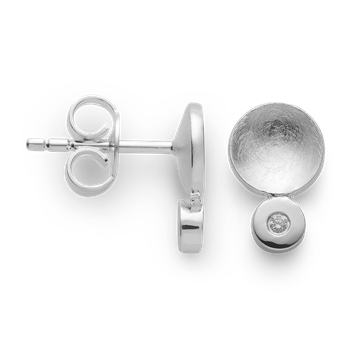 925/- ørestikker, matte/poleret, dia. 0,02ct W-SI, från Bastian Inverun