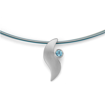 925/vedhæng, rh, satin mat, blå topas 0,14ct, från Bastian Inverun