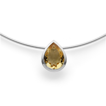 925/-vedhæng, rh, pol, champagnekvarts 5,58ct, från Bastian Inverun