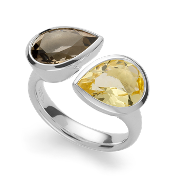 925Ring,Pol,Champagnequartz2,7ct Smokyquartz 2,9ct, från Bastian Inverun