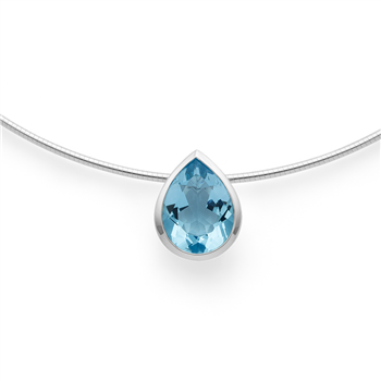 925/- vedhæng, rh, poleret, blå topas 5,76ct, från Bastian Inverun