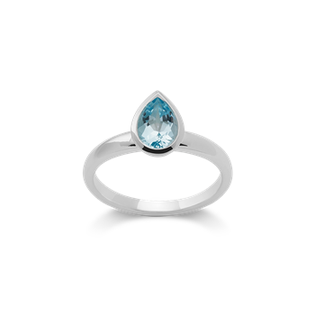 925/- ring, poleret, blå topas 1,12 ct, från Bastian Inverun