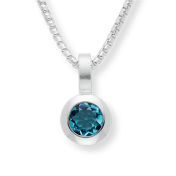 925/- Vedhæng blå topas0,67ct. Mat/pol, från Bastian Inverun