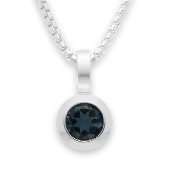 925/- Rh Vedhæng blå topas 0,83ct. Mat/pol, från Bastian Inverun