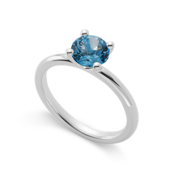 925/- Rh Ring blå topas 1,49,ct poleret, från Bastian Inverun