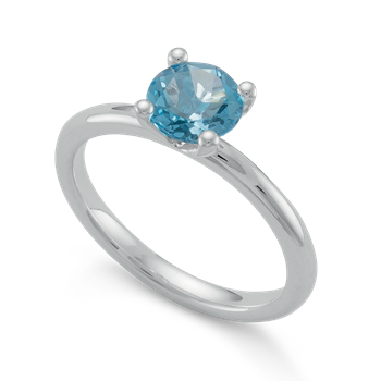 925/- Rh Ring blå topas 0,99,ct poleret, från Bastian Inverun