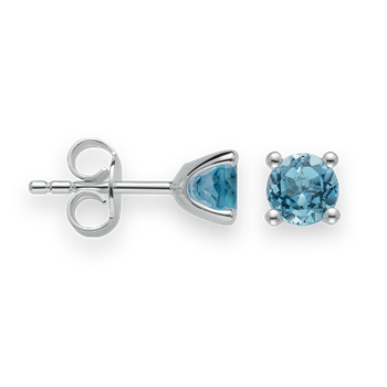 925/- Rh ørestikker blå topas 1,24ct. Poleret, från Bastian Inverun