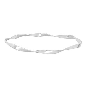 Sølv rhod. armring  snoet 62mm, från Siersbøl