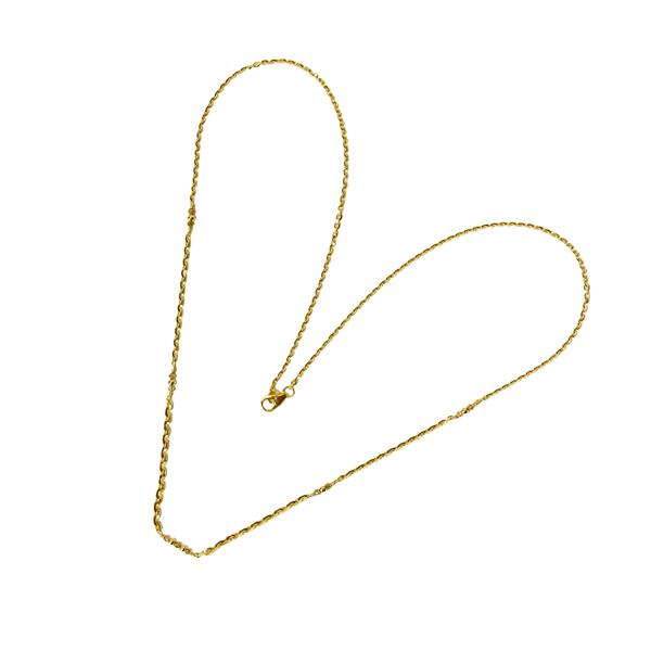 Halskæde i forløb - 14kt guld med Facetterede Antracit Diamanter 50cm, från San - Links of Joy
