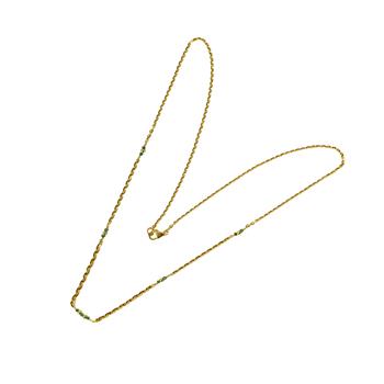 Halskæde i forløb - 14kt guld med Facetterede Grøn/Blålige Diamanter 38cm, från San - Links of Joy