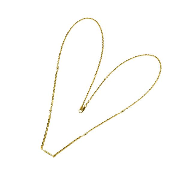 Halskæde i forløb - 14kt guld med Facetterede Hvide  Diamanter 50cm, från San - Links of Joy