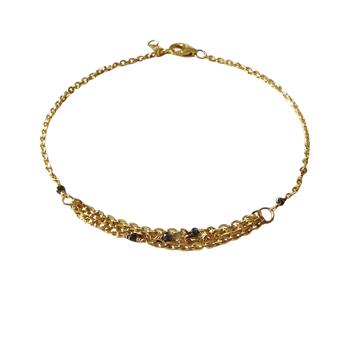 Armbånd & halskæde i 18kt guld med facetteret diamanter 16+1cm, från San - Links of Joy
