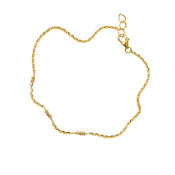 Armbånd eller halskæde i 14kt guld med Facetterede Antracit Diamanter 38cm, från San - Links of Joy