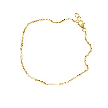 Armbånd eller halskæde i 14kt guld med Facetterede Hvide Diamanter 38cm, från San - Links of Joy