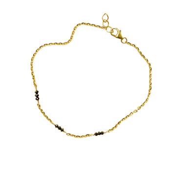 Armbånd eller halskæde i 18kt guld med Facetterede Sorte Diamanter 38cm, från San - Links of Joy