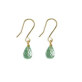 14k Earrings w.Faceted Green Amethyst 14karat , från San - Links of Joy