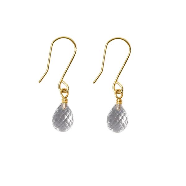 14K Earrings w.Faceted Mountain Crystal 14karat , från San - Links of Joy