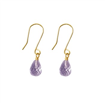 14K Earrings w.Faceted Pink Amethyst 14 karat, från San - Links of Joy