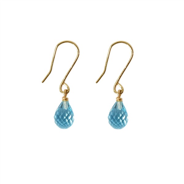 14K Earrings w.Faceted Blue Topas 14karat , från San - Links of Joy