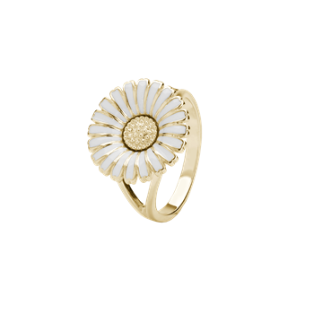 Sølv forg.ring m/marguerit 15 mm hvid, från Aagaard