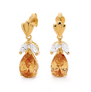earrings with zirkonia, from Bee