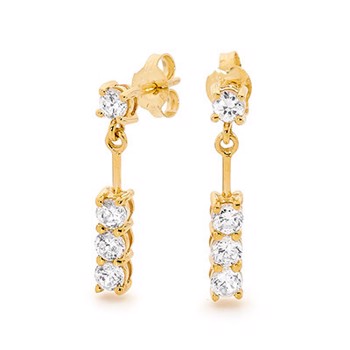 earrings with zirkonia, from Bee