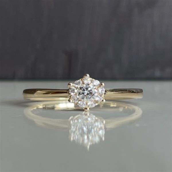 Ring 14 karat guld Stjerne 0,19 carat WSI, från L&G