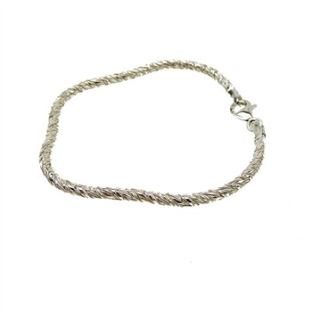 3mm Rævekæde/Twistet i Blank Sterlingsølv Armbånd & Halskæde 17cm, från San - Links of Joy