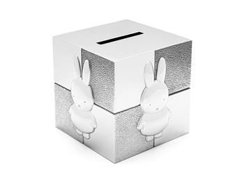 Sparebøsse Cube Miffy, sølvfarvet, från Noa Kids