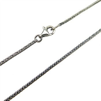 1,3mm Rævekæde i Let Oxyderet Sterlingsølv Armbånd & Halskæde 16cm, från San - Links of Joy