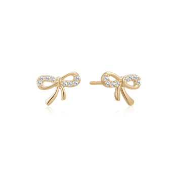 Guldörhängen formade som rosetter med små kristaller och öronpinnar, från Støvring Design.
