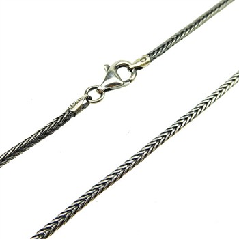 2,1mm Rævekæde i Let Oxyderet Sterlingsølv Armbånd & Halskæde 16cm, från San - Links of Joy