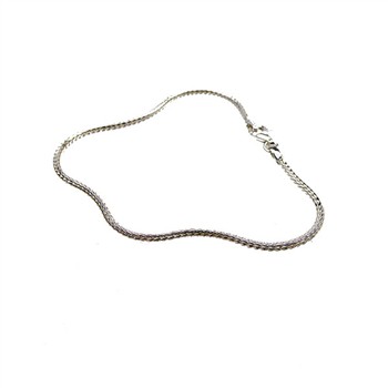1,8mm Rævekæde i Blank Sterlingsølv Armbånd & Halskæde 16cm, från San - Links of Joy