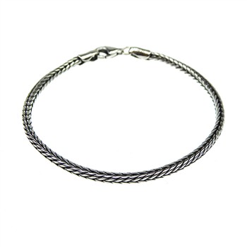 2,8mm Rævekæde i Let Oxyderet Sterlingsølv Armbånd & Halskæde Letoxyderet 19cm, från San - Links of Joy