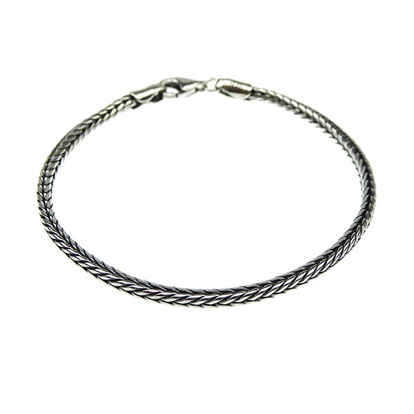 2,8mm Rævekæde i Let Oxyderet Sterlingsølv Armbånd & Halskæde Letoxyderet 19cm, från San - Links of Joy