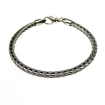 4mm Rævekæde i Let Oxyderet Sterlingsølv Armbånd & Halskæde Letoxyderet 19cm, från San - Links of Joy