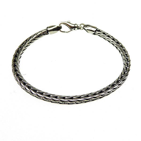4mm Rævekæde i Let Oxyderet Sterlingsølv Armbånd & Halskæde Letoxyderet 19cm, från San - Links of Joy