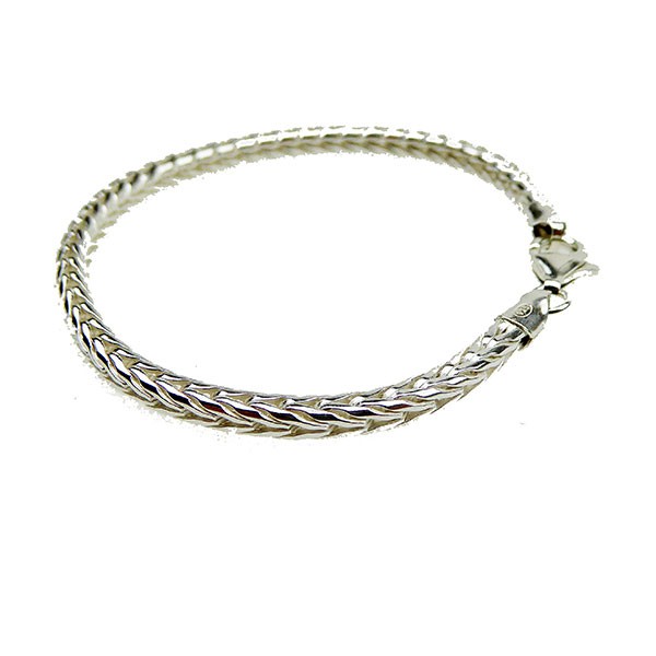 4mm Rævekæde i Blank Sterlingsølv Armbånd & Halskæde 20cm, från San - Links of Joy