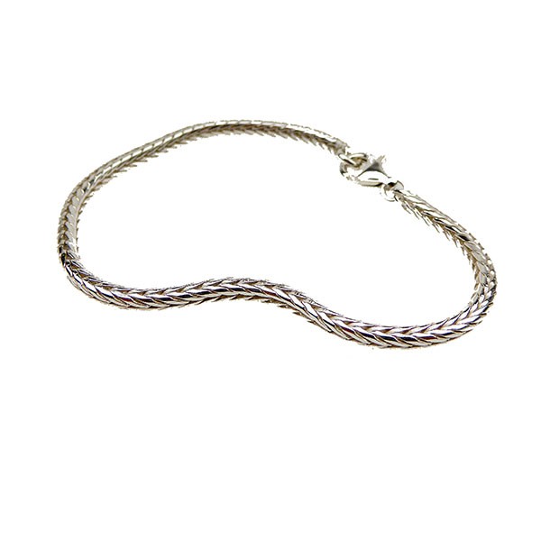 3,2mm Rævekæde i Blank Sterlingsølv Armbånd & Halskæde 21cm, från San - Links of Joy